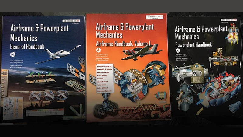 Algunos de los libros del catálogo de libros de la FAA